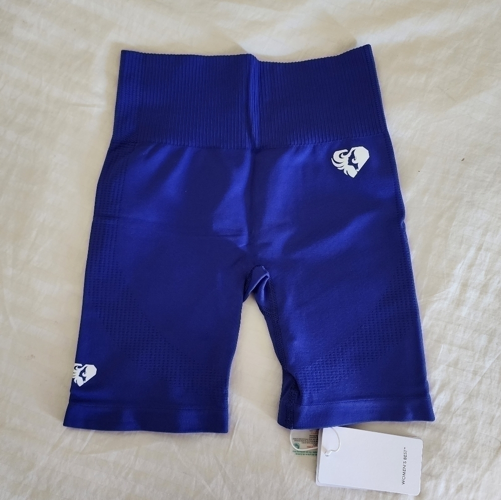 Womens Best Power Seamless Cycling Shorts in Royal Blue size Small